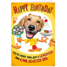 Load image into Gallery viewer, Smiling Dog More Than Just a Devoted Dad Pop Up Birthday Card
