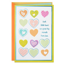 Load image into Gallery viewer, Each Little Heart Is a Great Big Miracle Baptism Card

