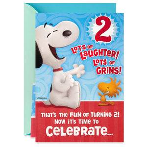 Peanuts® Snoopy and Woodstock Pop Up 2nd Birthday Card